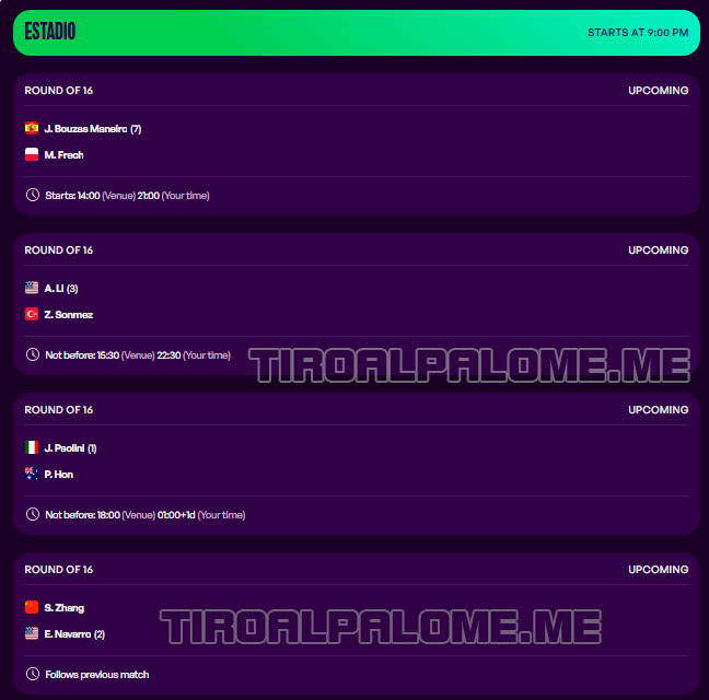 wta merida octavos partidos jueves26 febrero 2026 tiroalpalo t